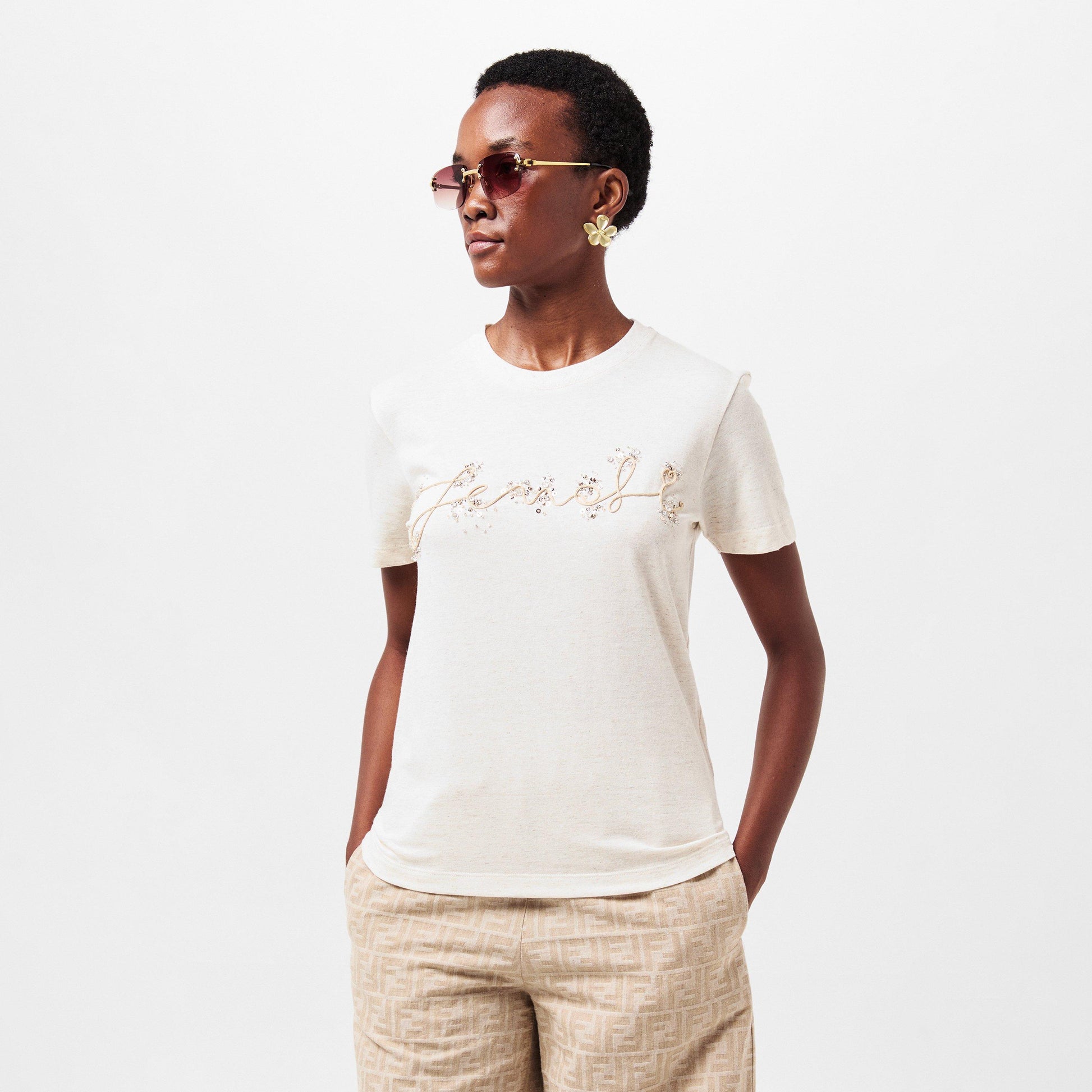 Fendi Women's Embroidered T-Shirt