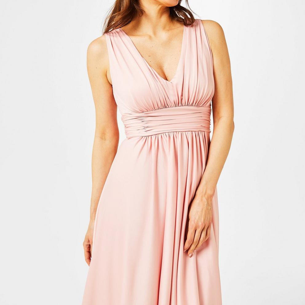 BIBA Bridesmaid Dip Hem Maxi Dress