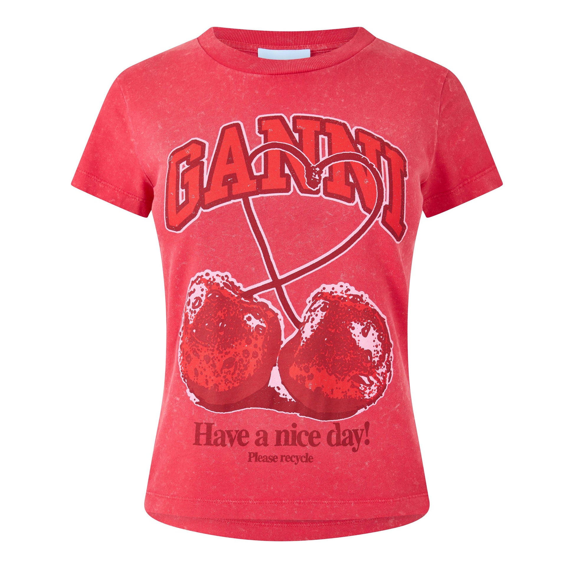 Ganni Women's Baby Fit Cherry T-Shirt