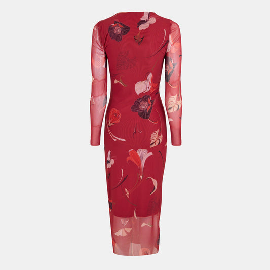 Women's Mesh Midi Bodycon Dress