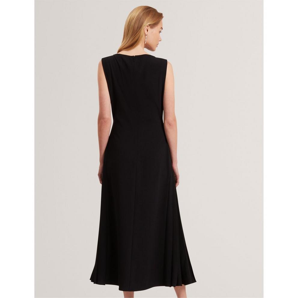 Women's Pleat Midi Tea Dress