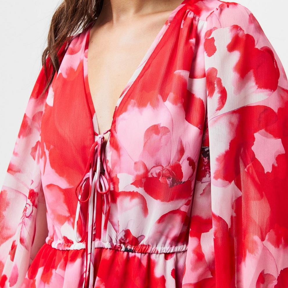 Leyna Tie-Fastened Mini Dress