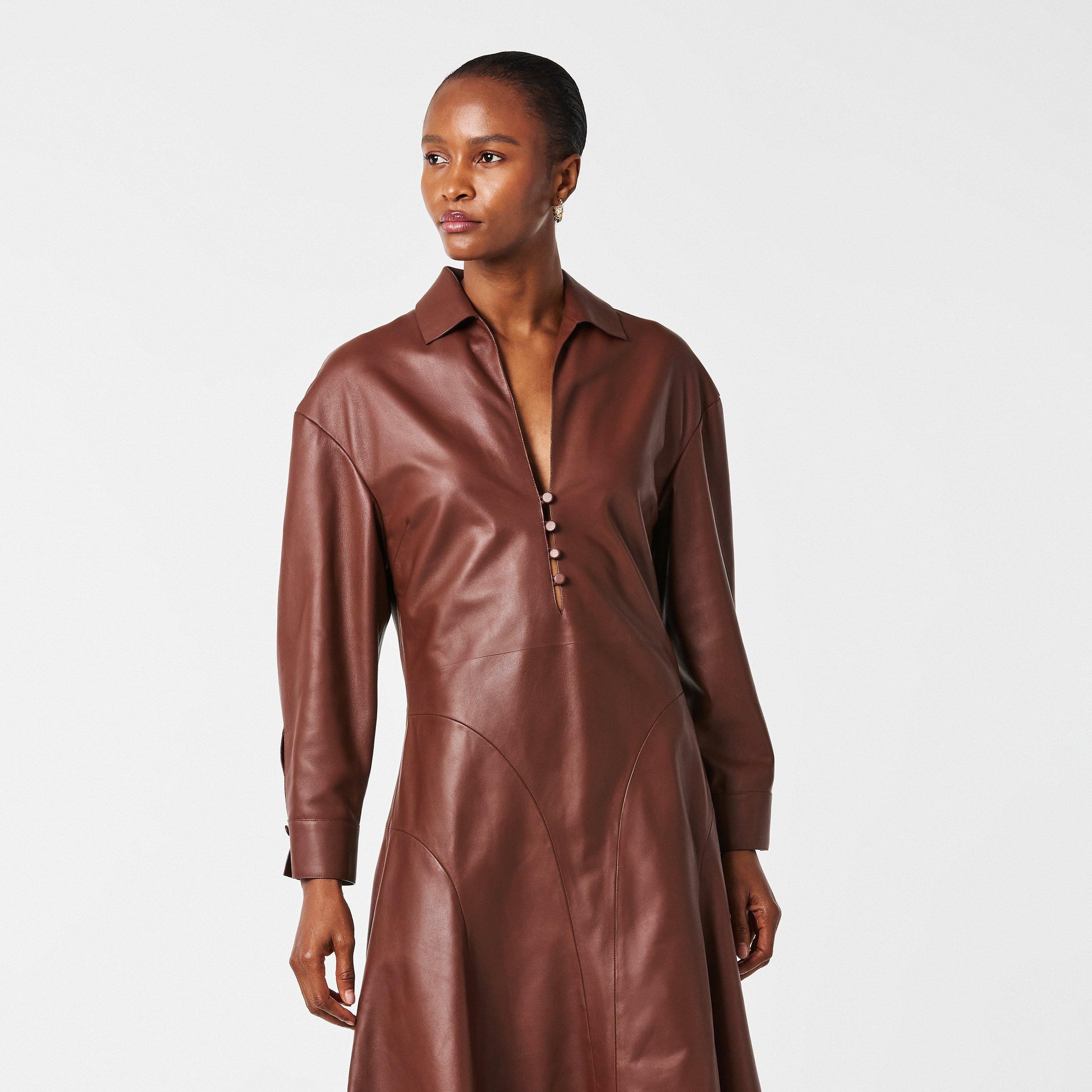 Fendi Women's Leather A Line Dress