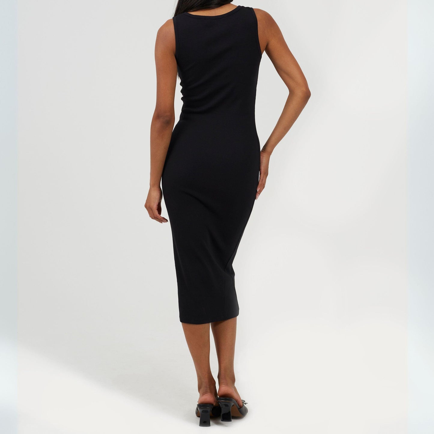 Brave Soul Womens Sleeveless Midi Dress with Knot Detail