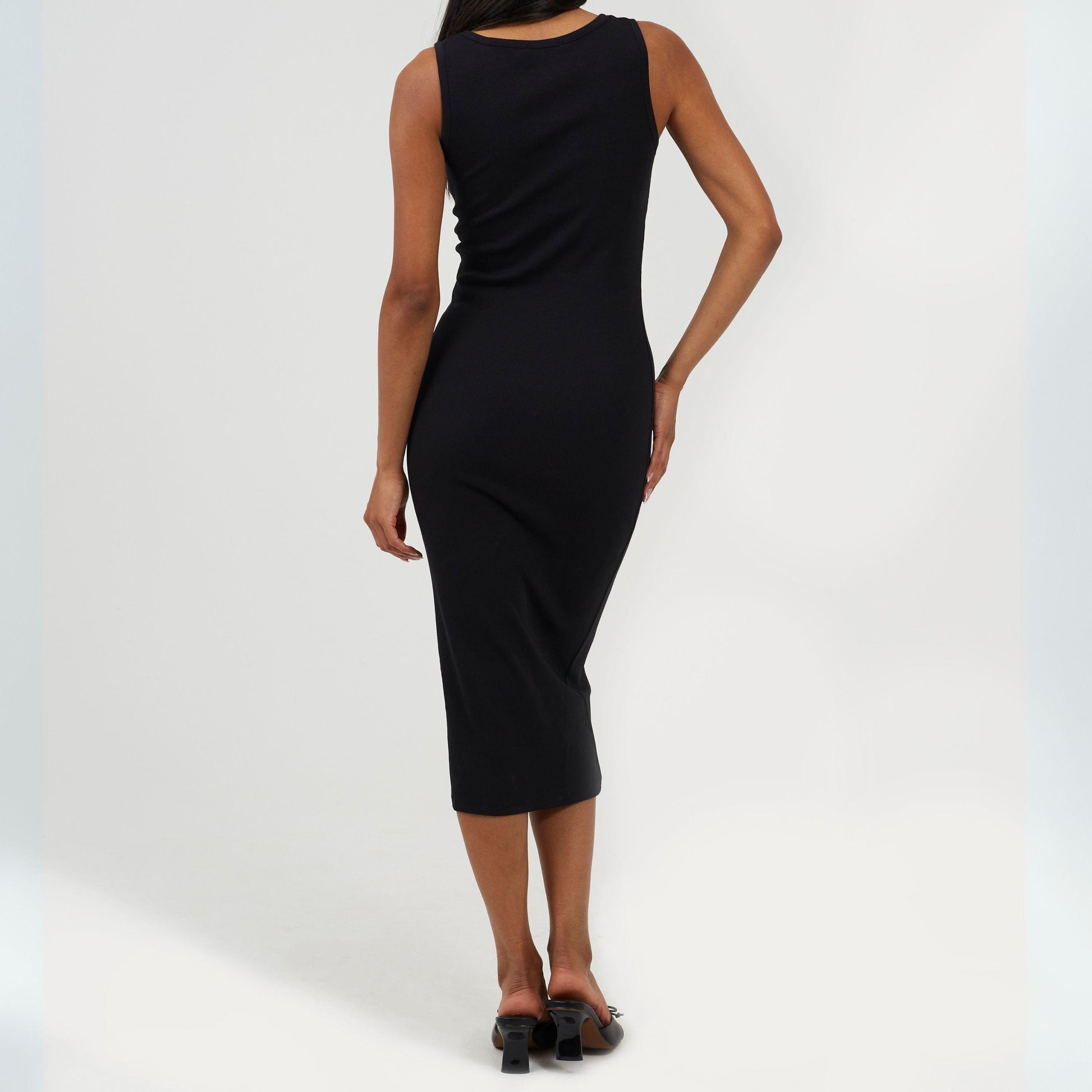 Brave Soul Womens Sleeveless Midi Dress with Knot Detail
