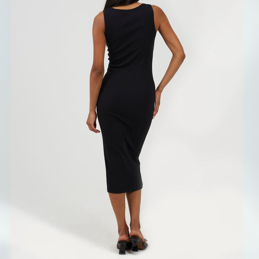 Brave Soul Womens Sleeveless Midi Dress with Knot Detail