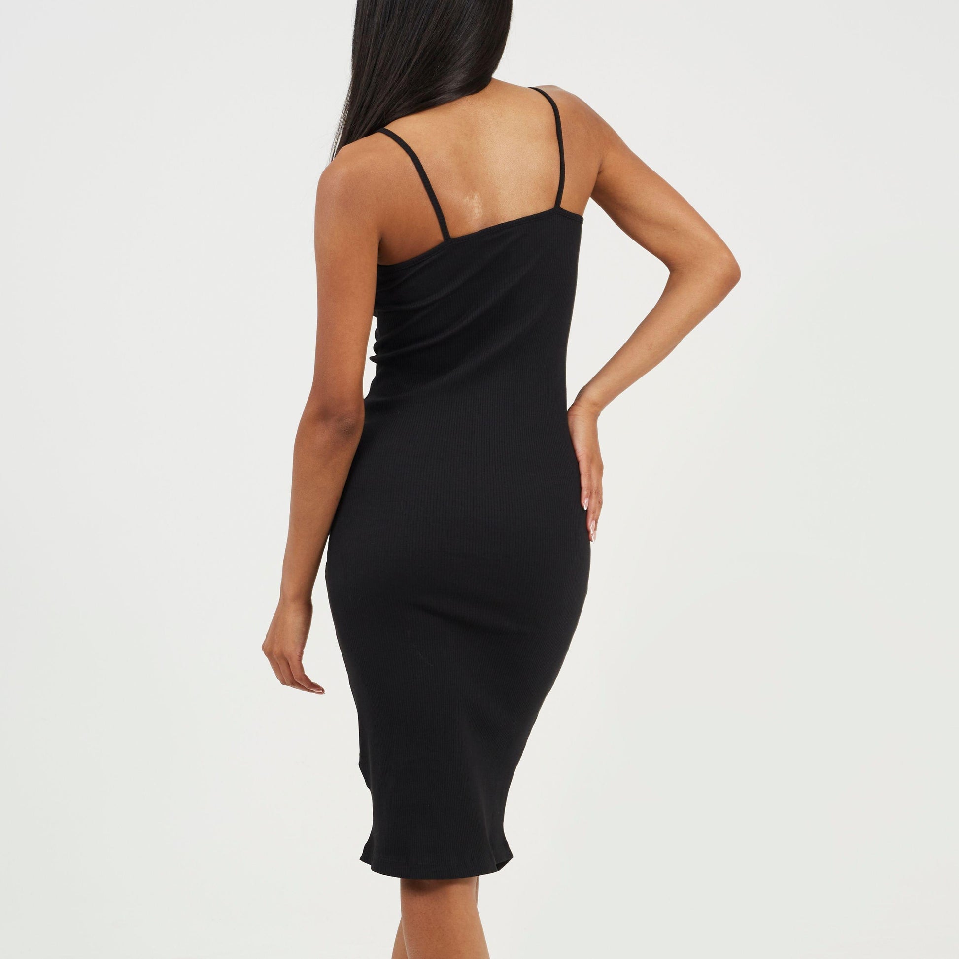 Brave Soul Womens Heavy Rib Bodycon Dress with Button Front