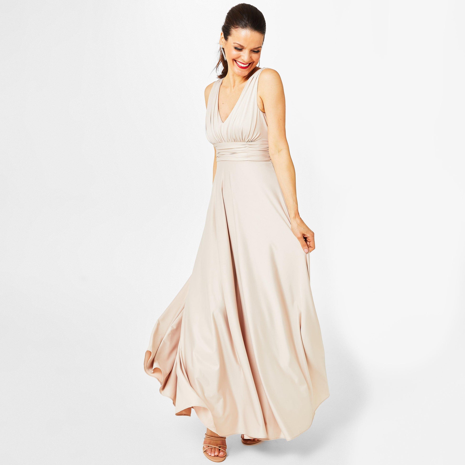 Biba Bridesmaid Deep V Maxi Dress