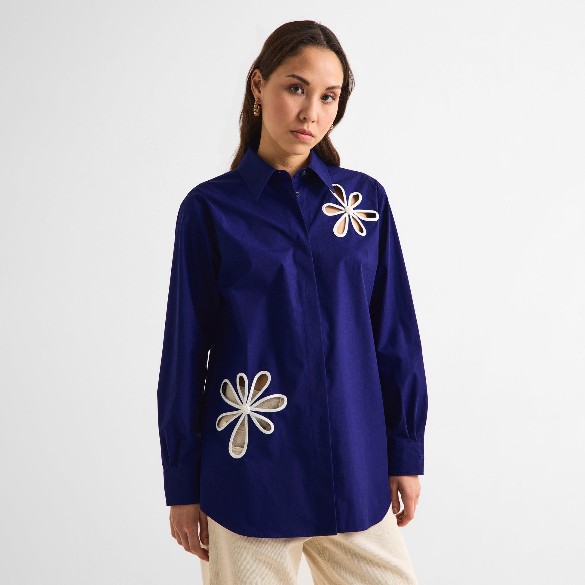 Fendi Women's Patterned Long Sleeve Shirt