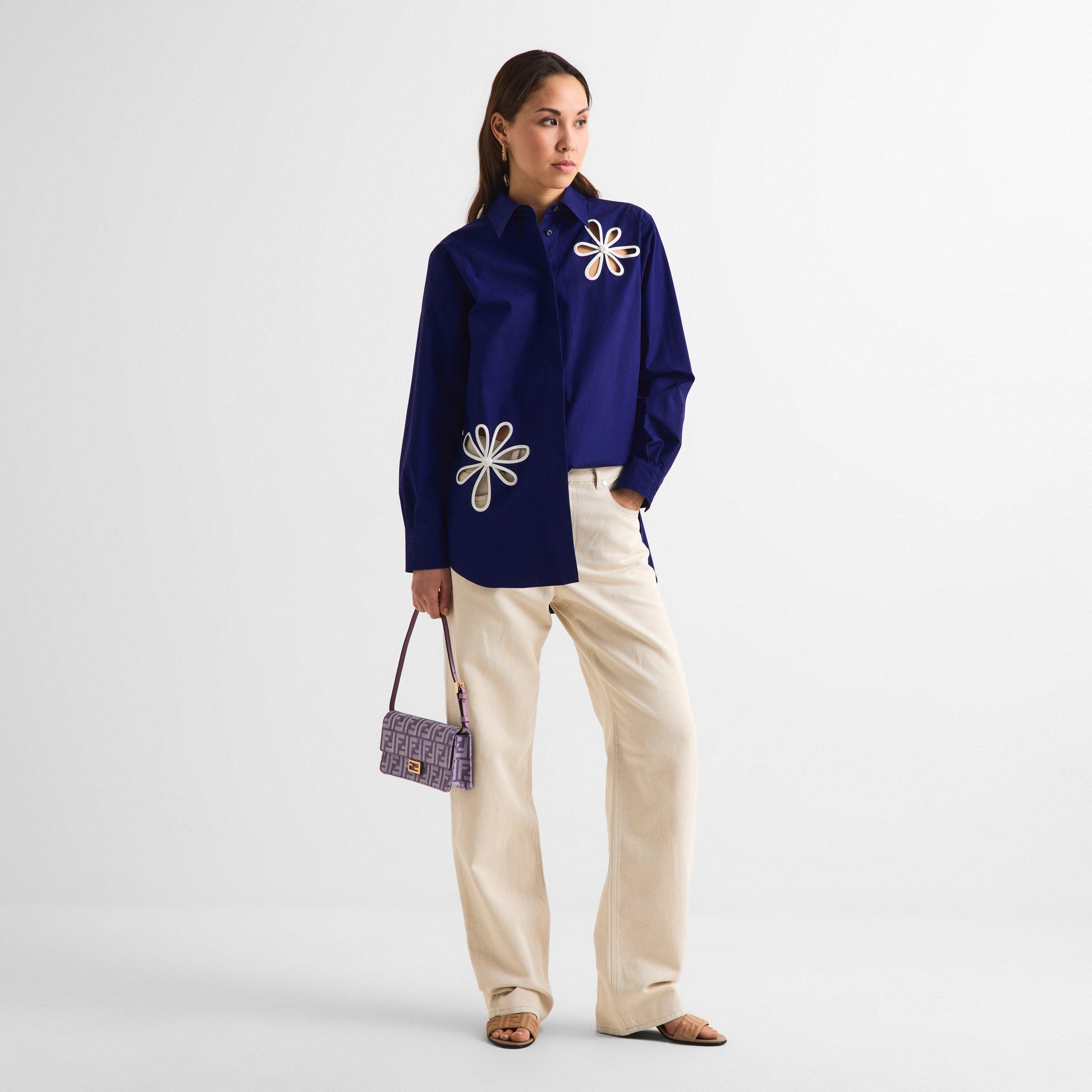 Fendi Women's Patterned Long Sleeve Shirt
