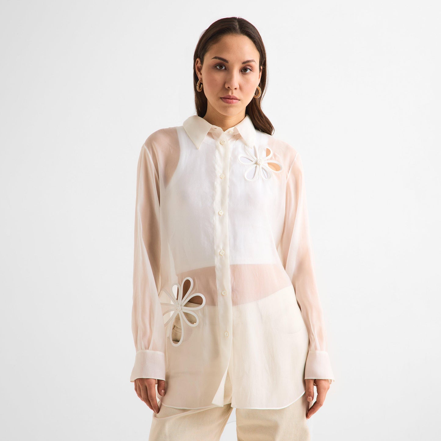 Fendi Women's Long Sleeve Patterned Shirt