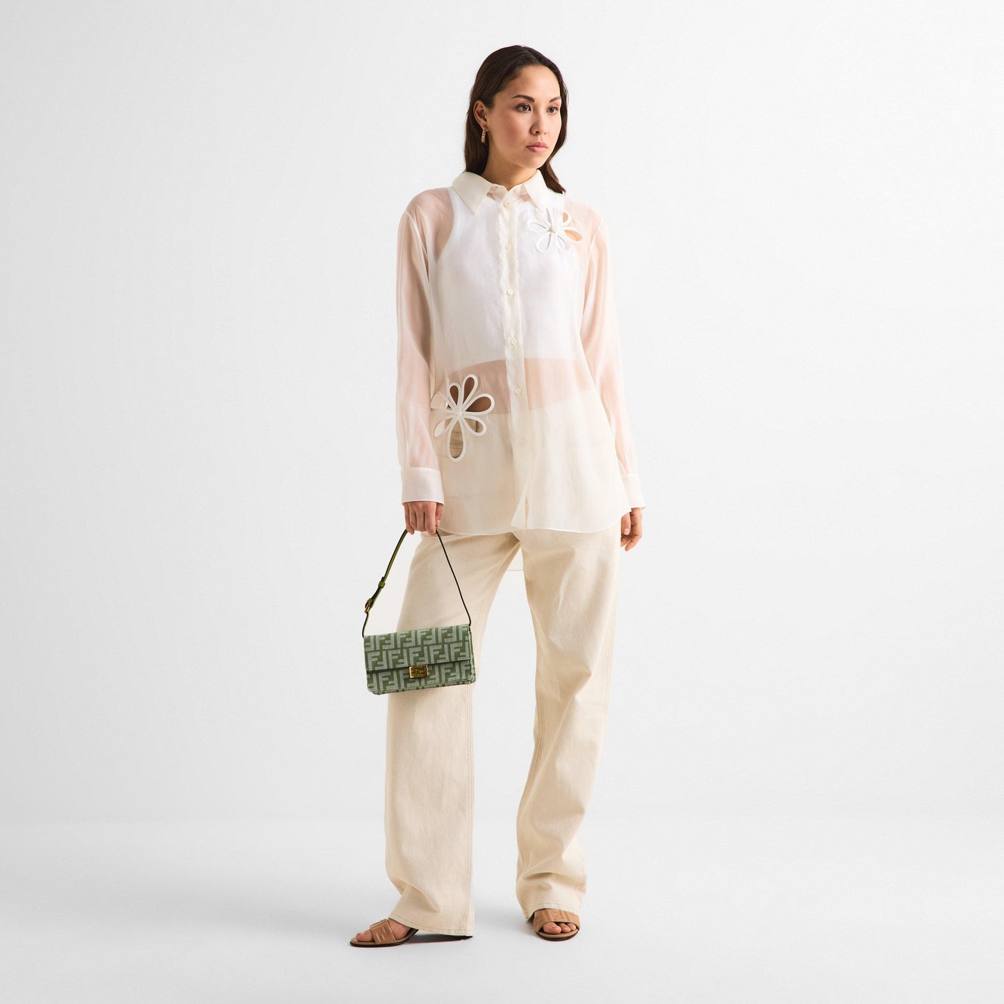 Fendi Women's Long Sleeve Patterned Shirt