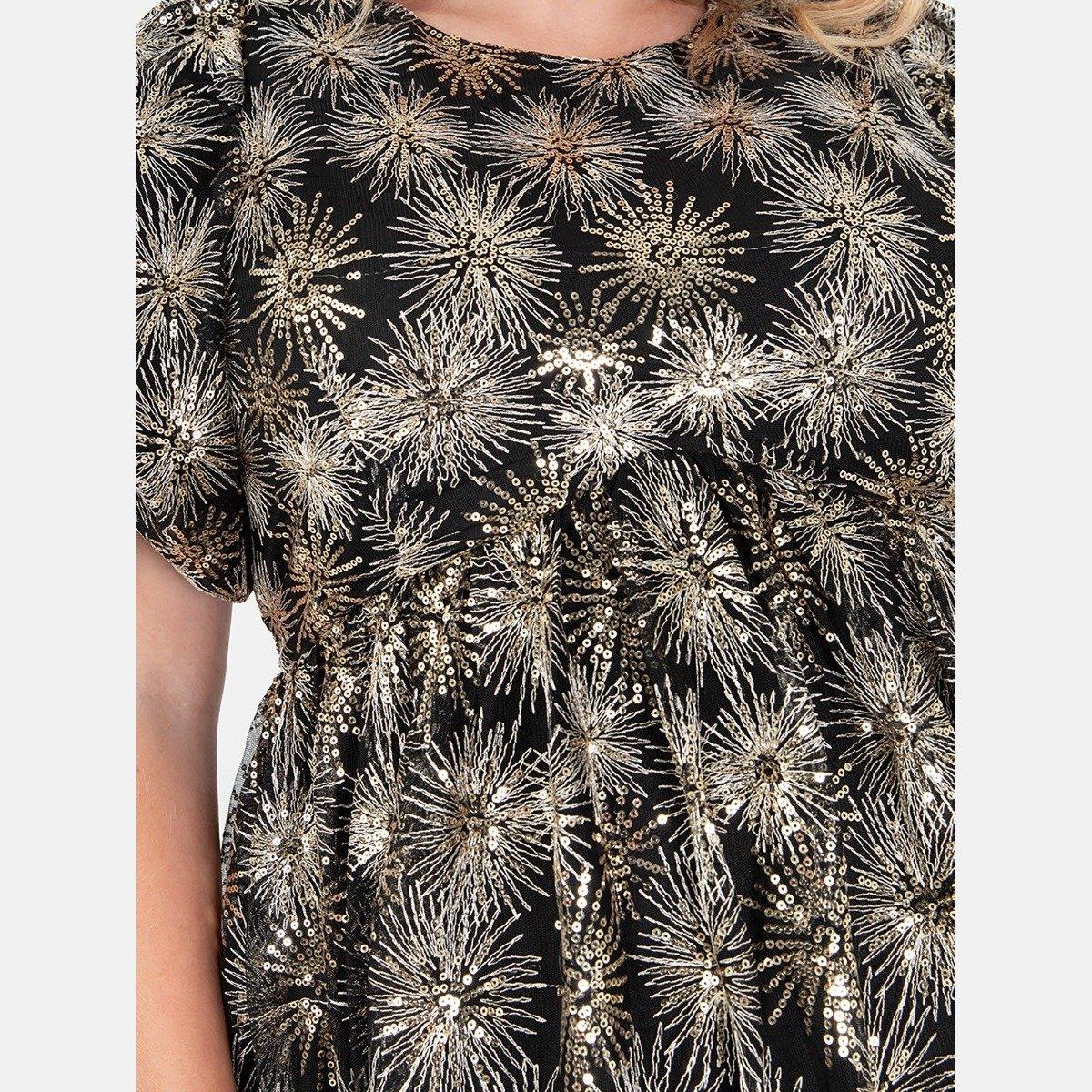 Lovedrobe Luxe Gold Sequin Star Midi Dress