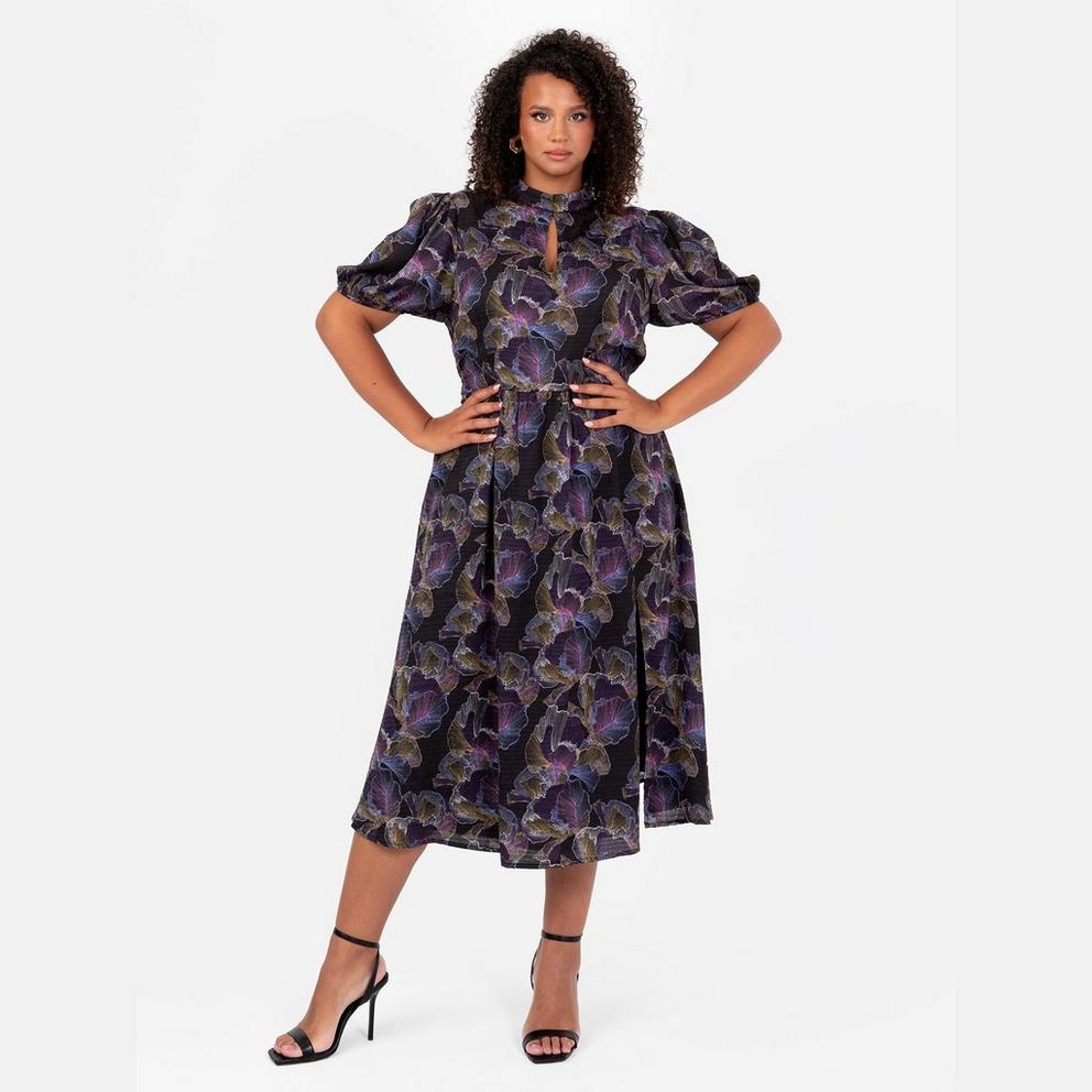 Lovedrobe High Neck Keyhole Midi Dress