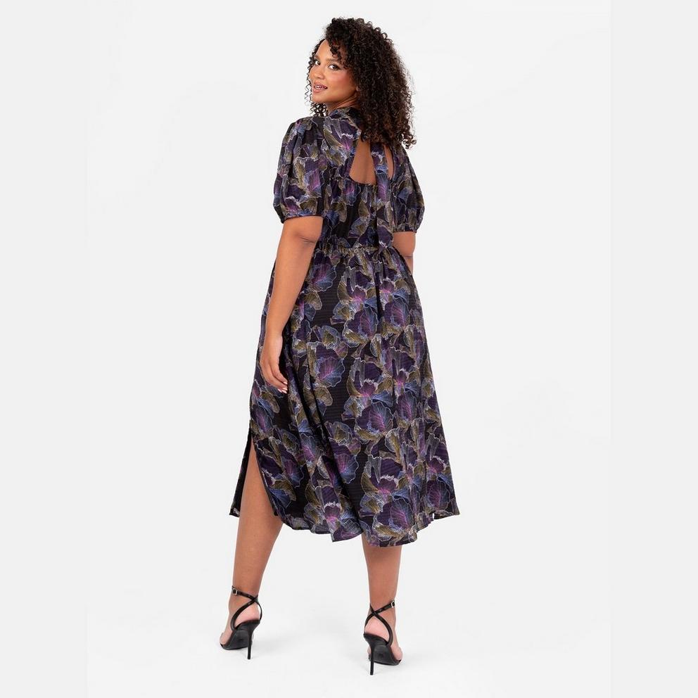 Lovedrobe High Neck Keyhole Midi Dress