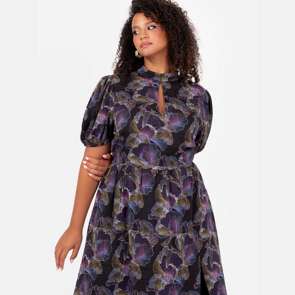 Lovedrobe High Neck Keyhole Midi Dress