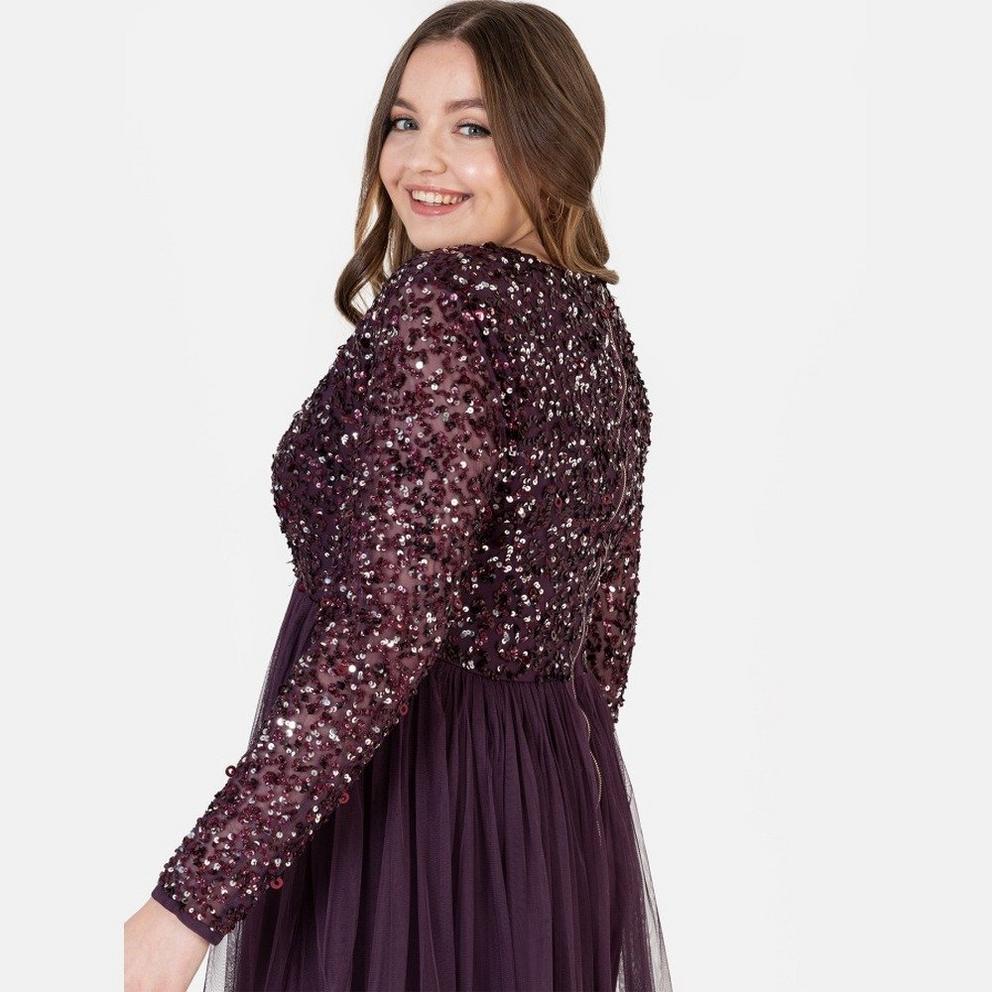 Maya Faux Wrap Front Embellished Maxi Dress