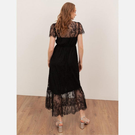 Lovedrobe Black Lace Midaxi Dress