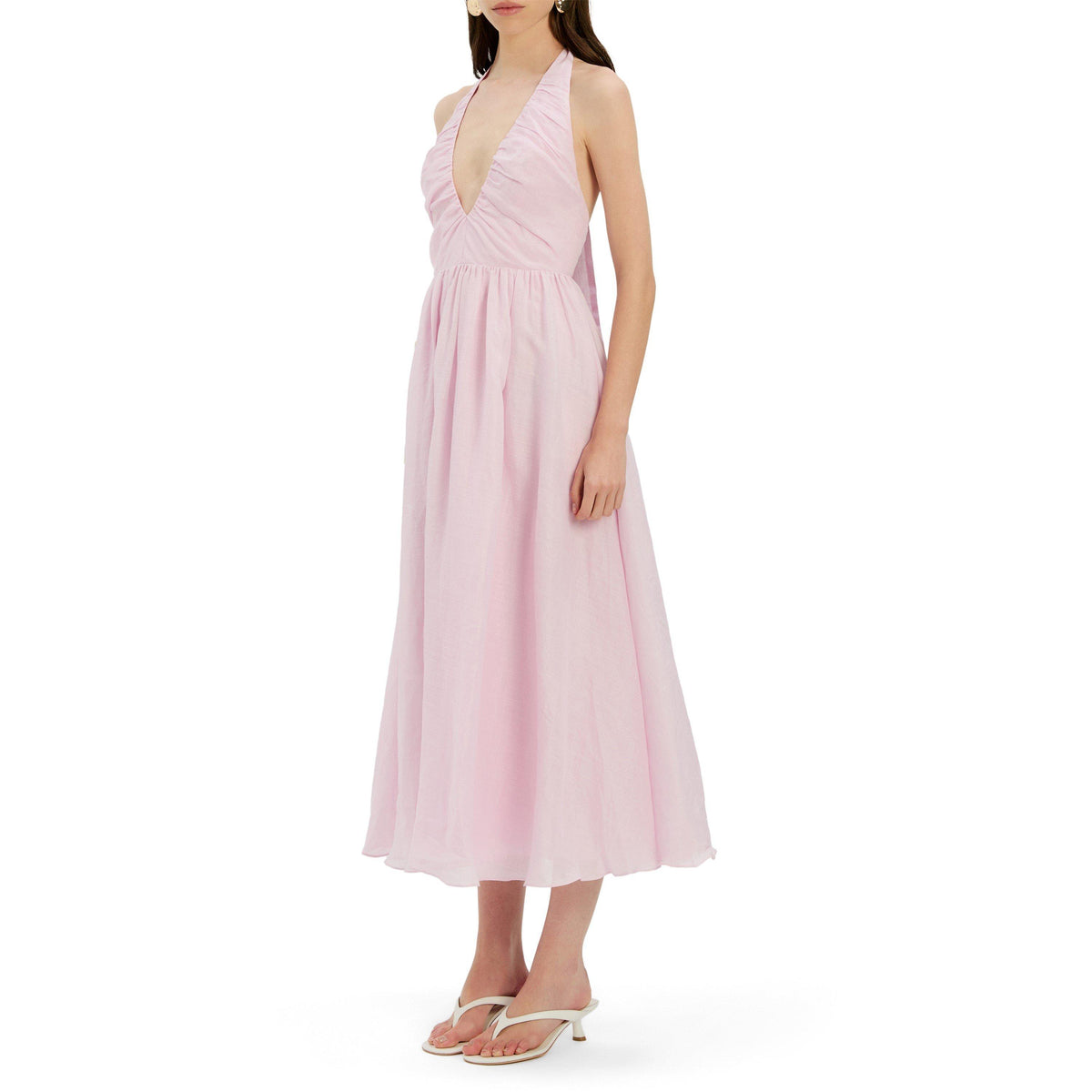 Bardot Women's Dorota Halter Neck Cotton Midi Dress