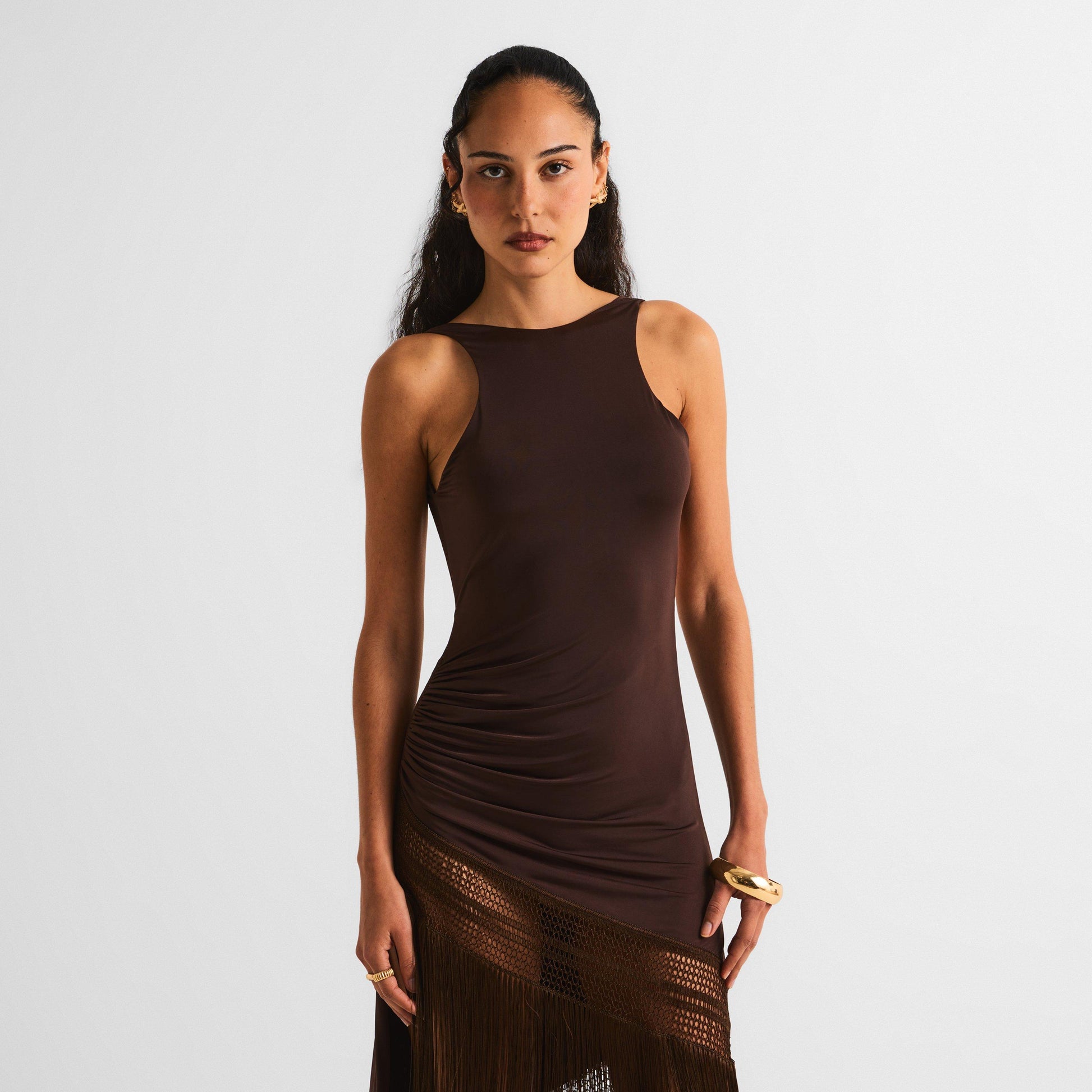 The Andamane Women's Marisol Fringe Long Maxi Dress