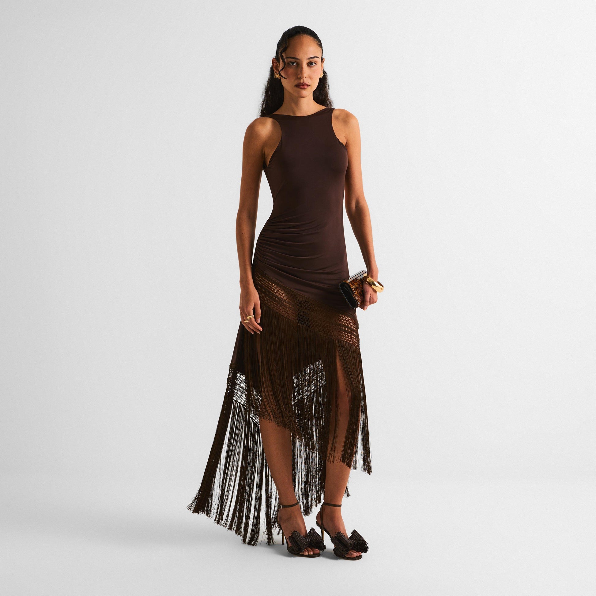 The Andamane Women's Marisol Fringe Long Maxi Dress