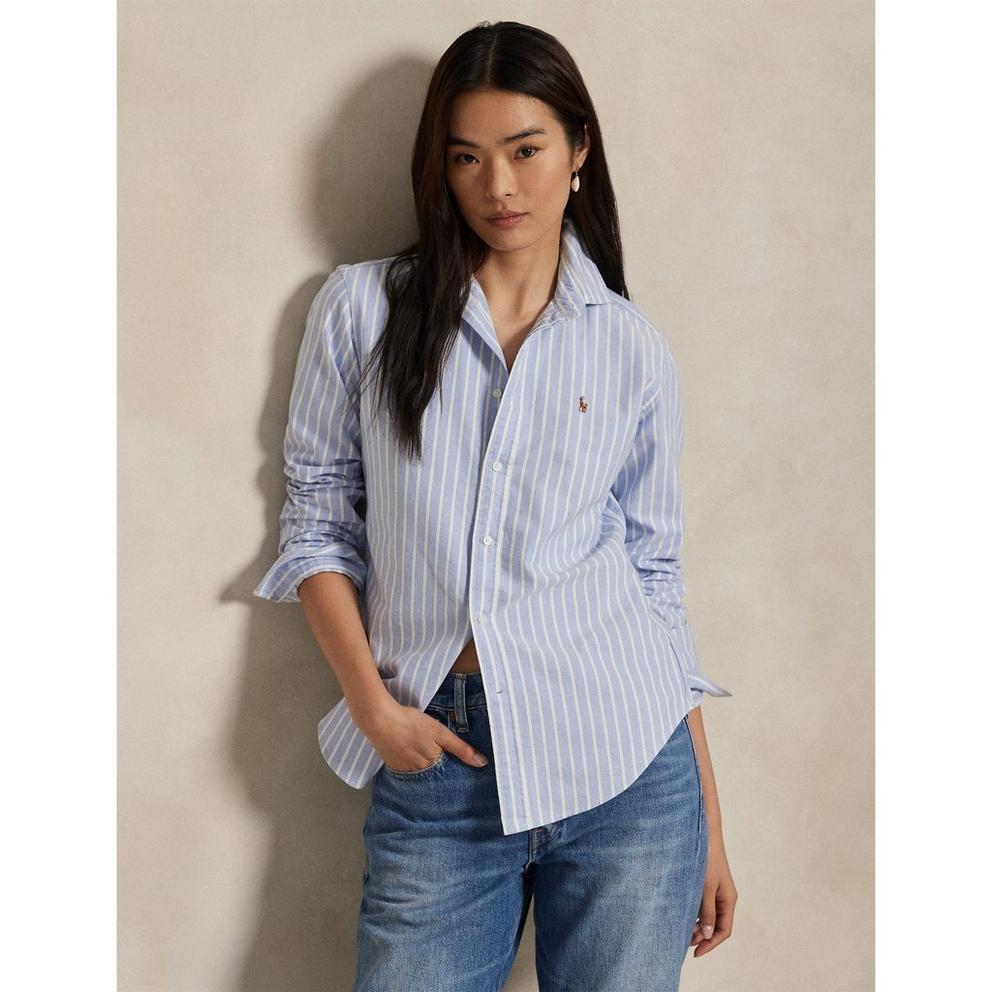 Polo Ralph Lauren Women's Charlotte Stripe Long Sleeve Oxford Shirt