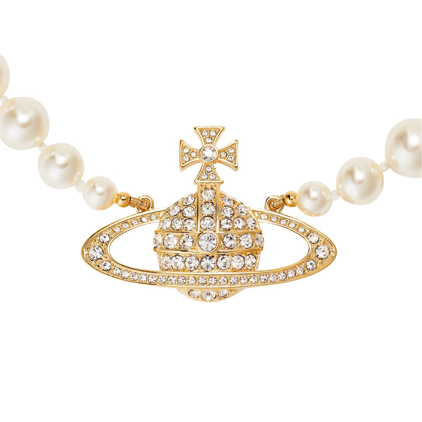 Women's One Row Pearl Bas Relief Choker Necklace