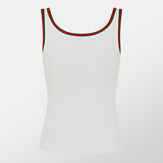 Gucci Web Detailing Cotton Rib Tank Top