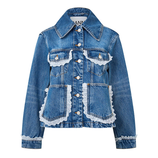 Ganni Women's Denim Lace Jacket