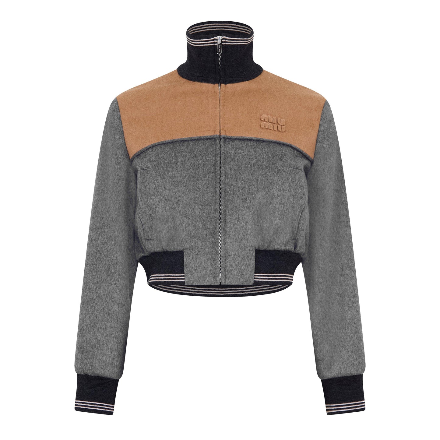 Miu Miu Women's Bicolour Cropped Softshell Jacket
