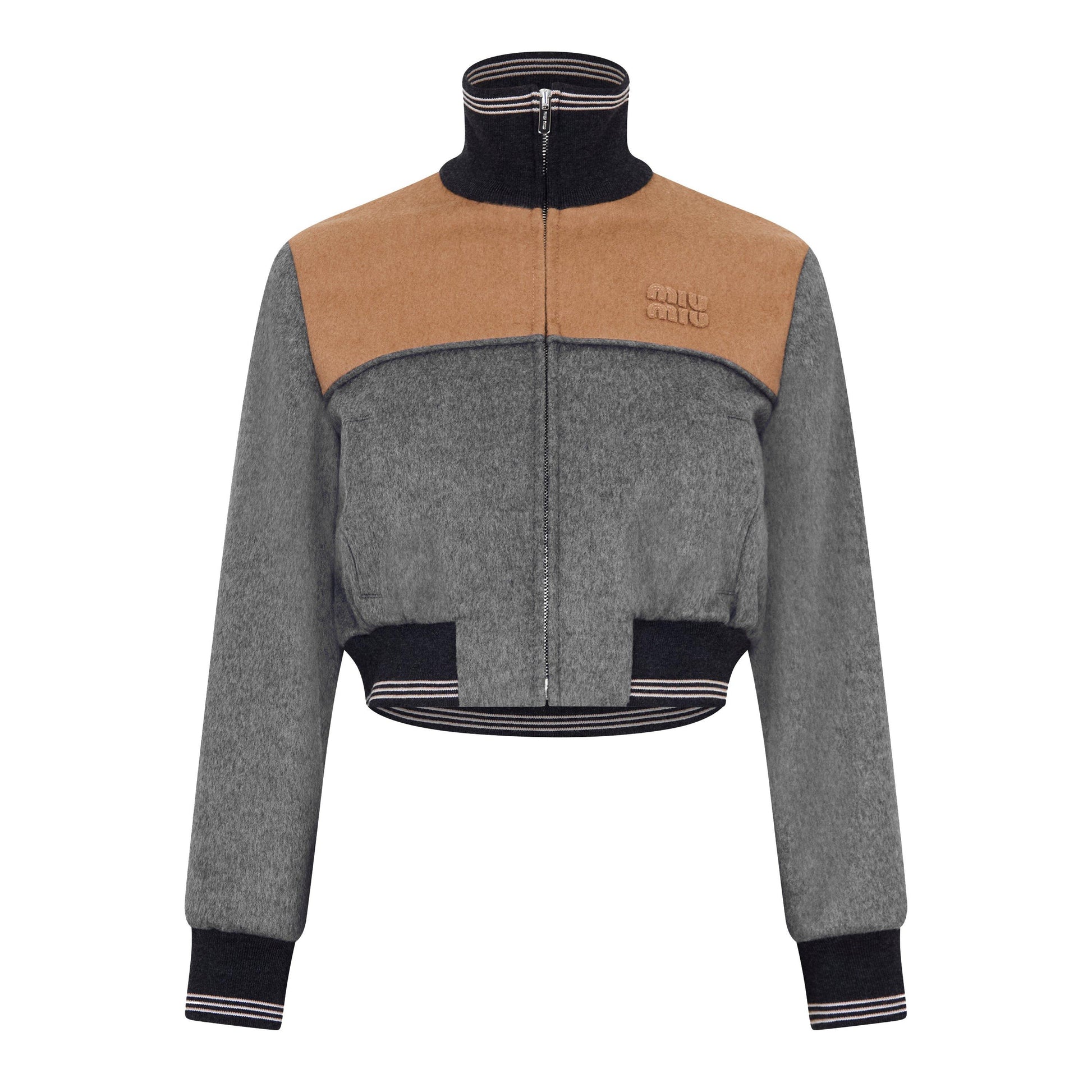 Miu Miu Women's Bicolour Cropped Softshell Jacket
