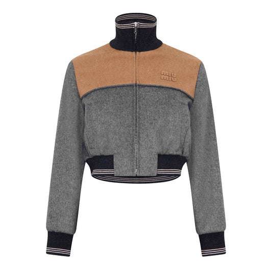 Miu Miu Women's Bicolour Cropped Softshell Jacket