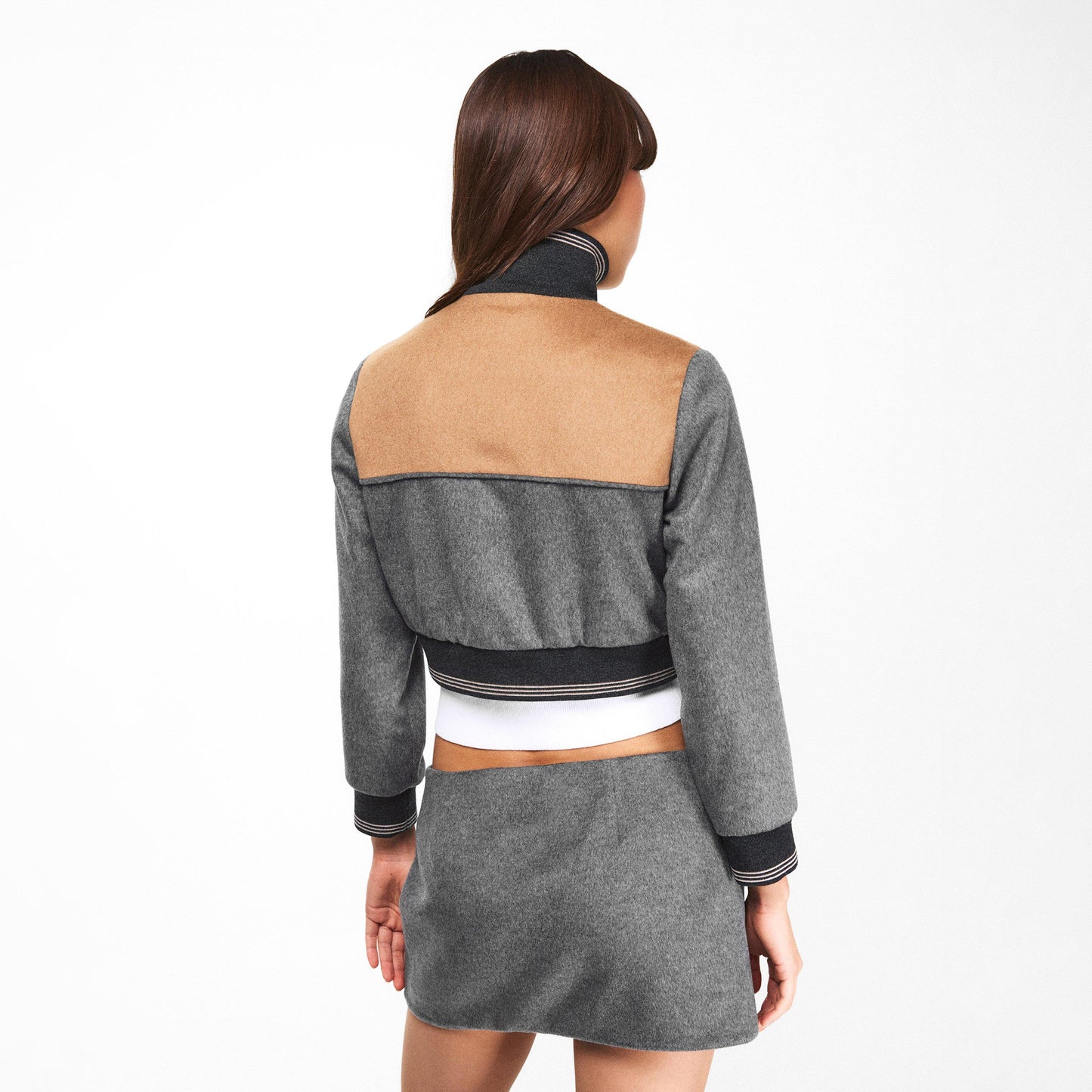 Miu Miu Women's Bicolour Cropped Softshell Jacket