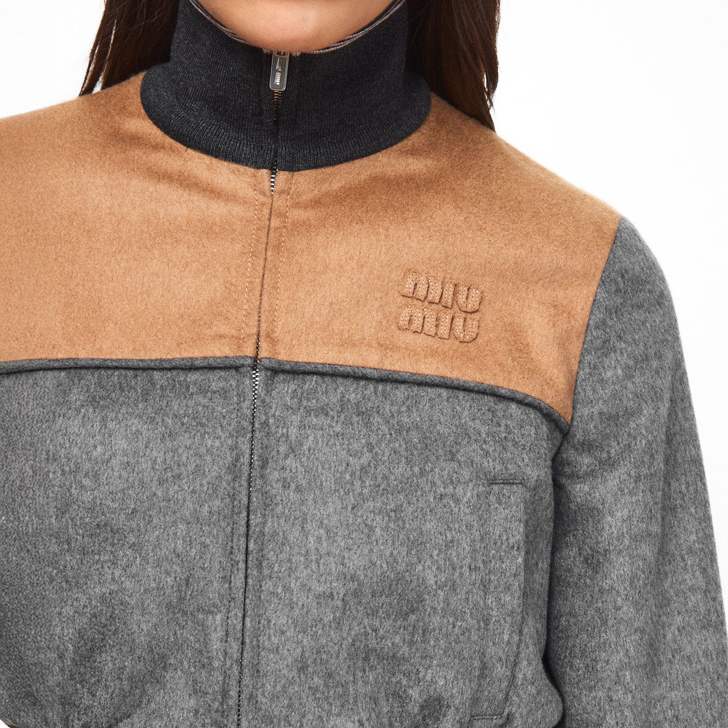 Miu Miu Women's Bicolour Cropped Softshell Jacket