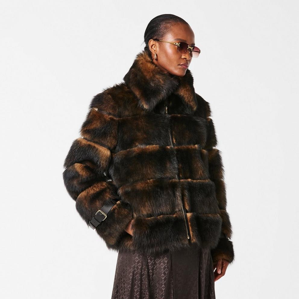 Fendi Womens Dorsato Shearling Jacket