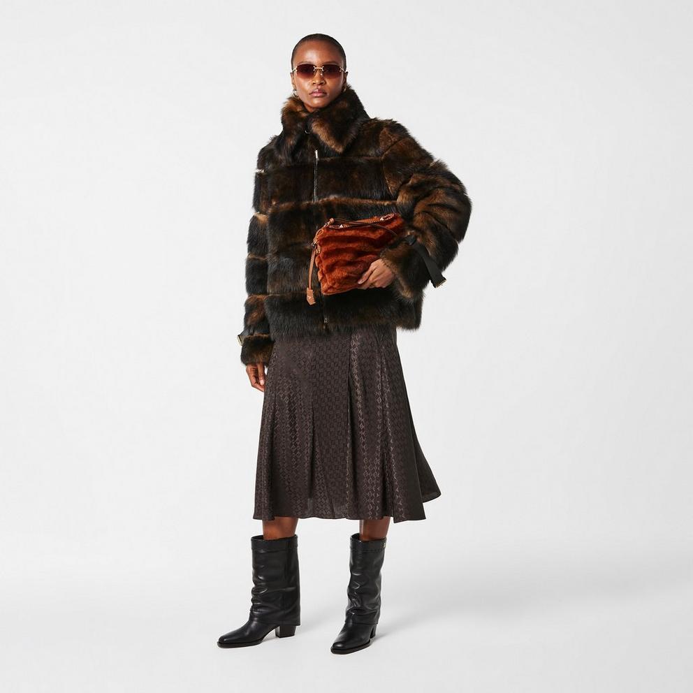 Fendi Womens Dorsato Shearling Jacket