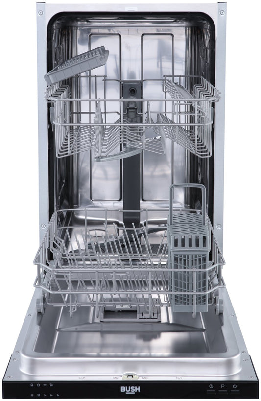 Bush DWSLEINT94W Slimline Integrated Dishwasher