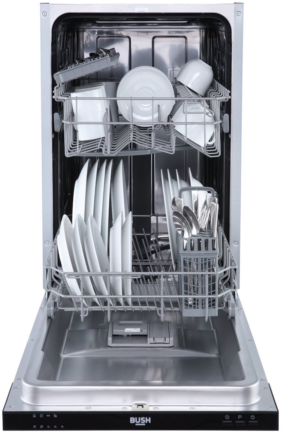 Bush DWSLEINT94W Slimline Integrated Dishwasher