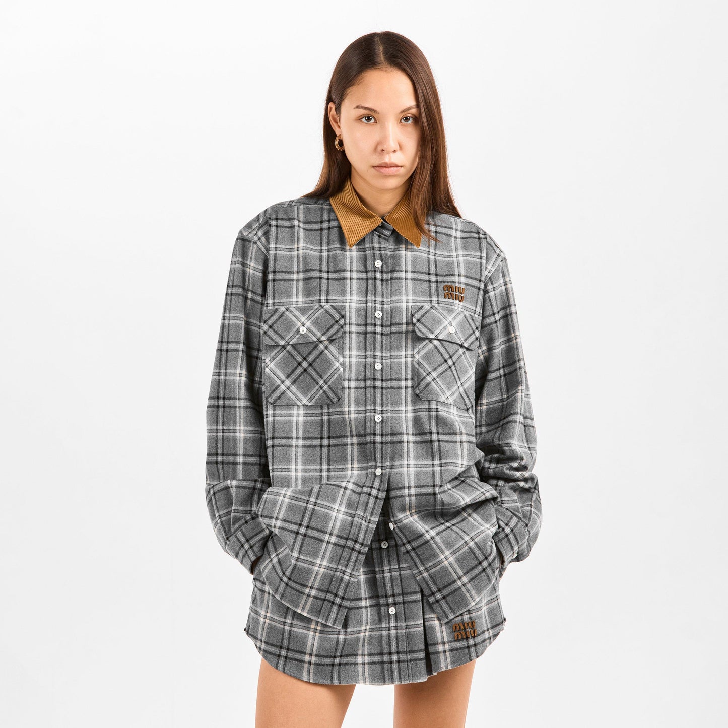 Miu Miu Women's Check Flannel Overshirt