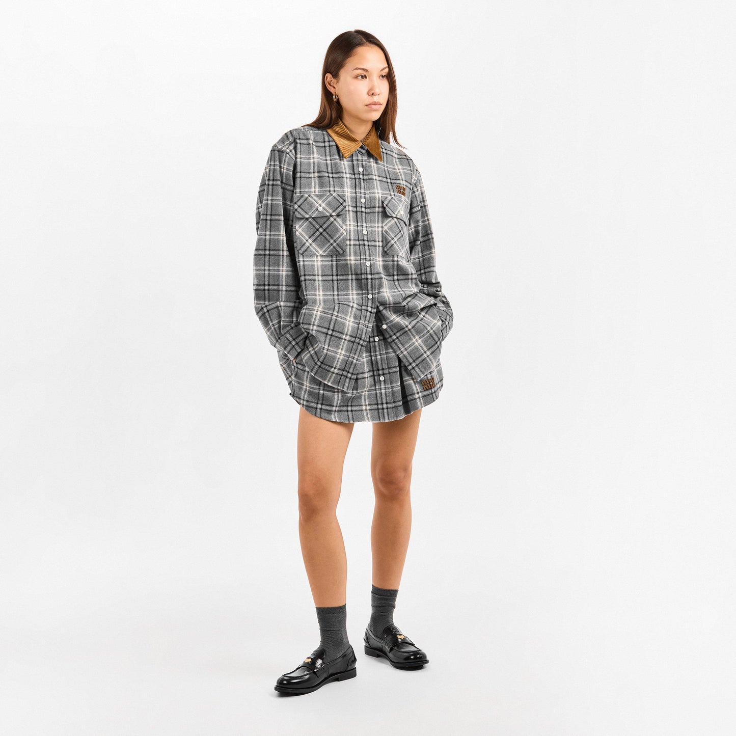 Miu Miu Women's Check Flannel Overshirt