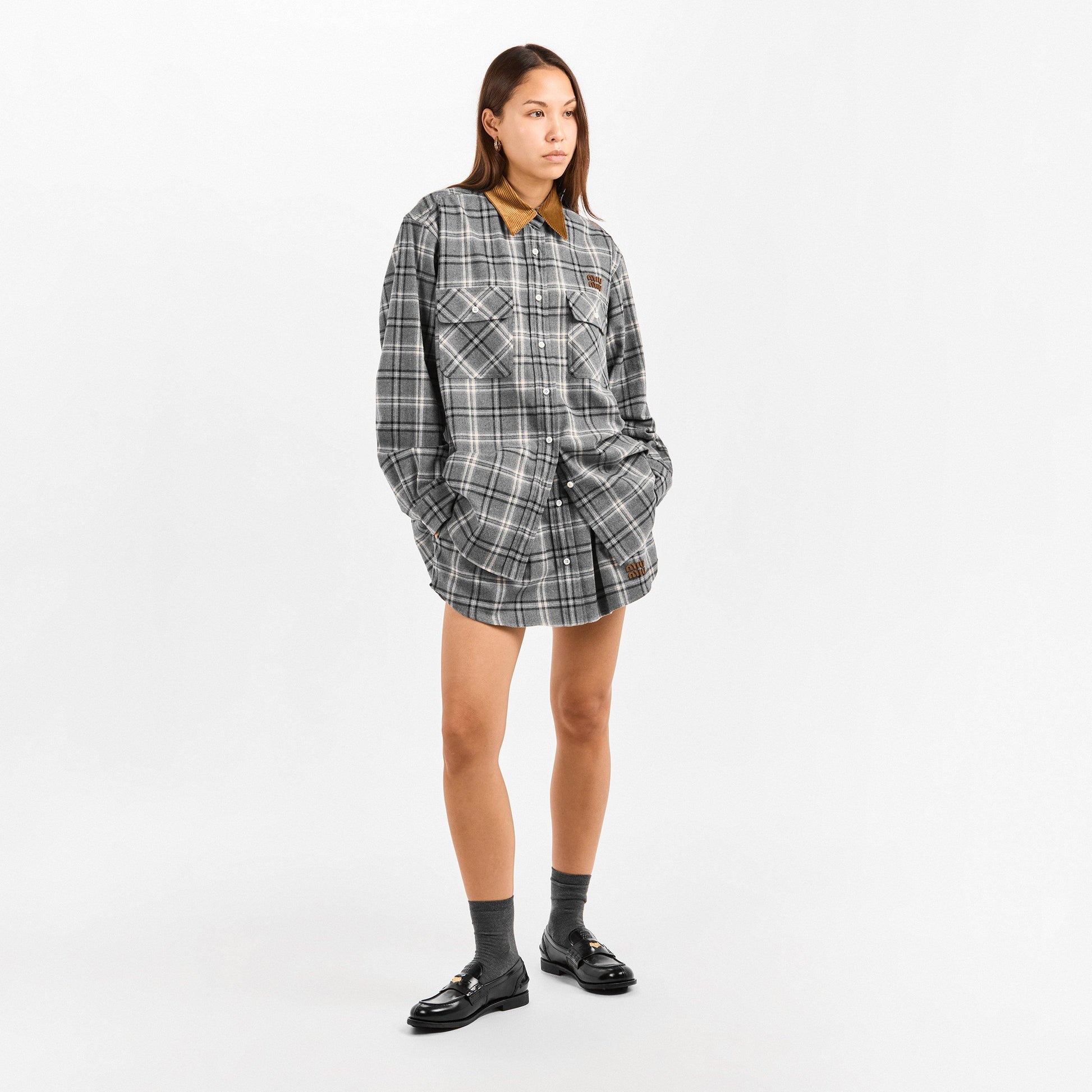 Miu Miu Women's Check Flannel Overshirt