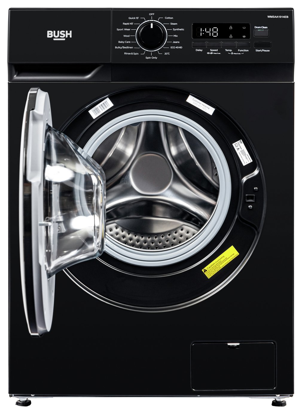 Bush WMSAA1014EB 10KG 1400 Spin Washing Machine - Black