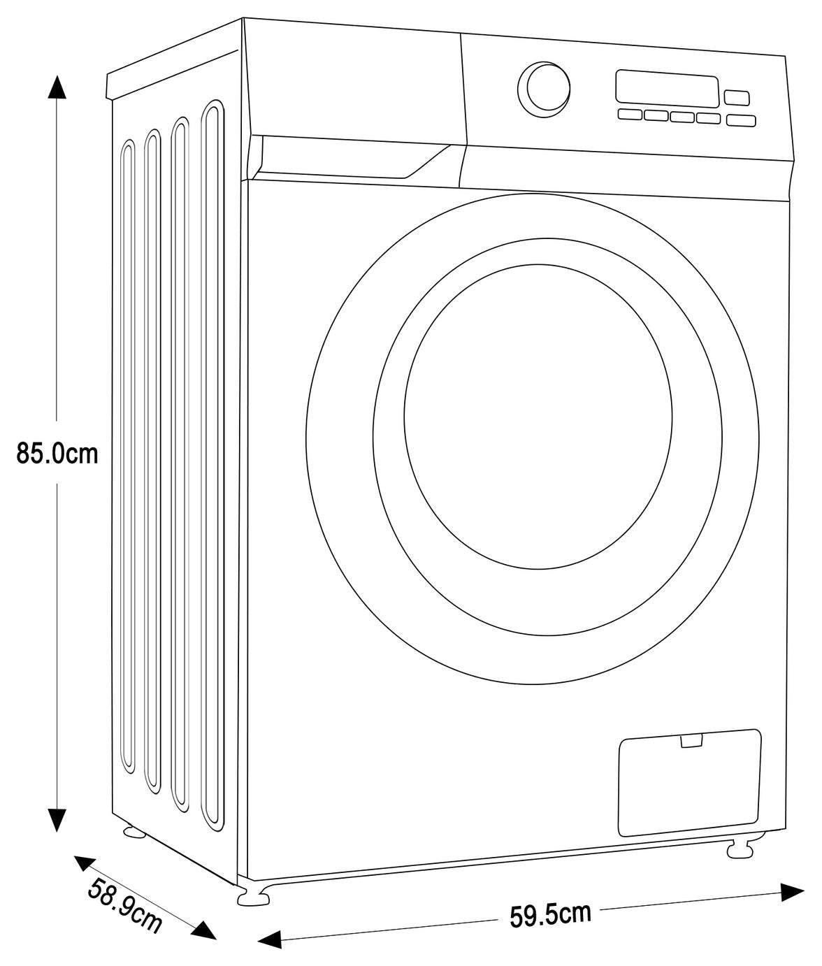 Bush WMSAA1014EB 10KG 1400 Spin Washing Machine - Black