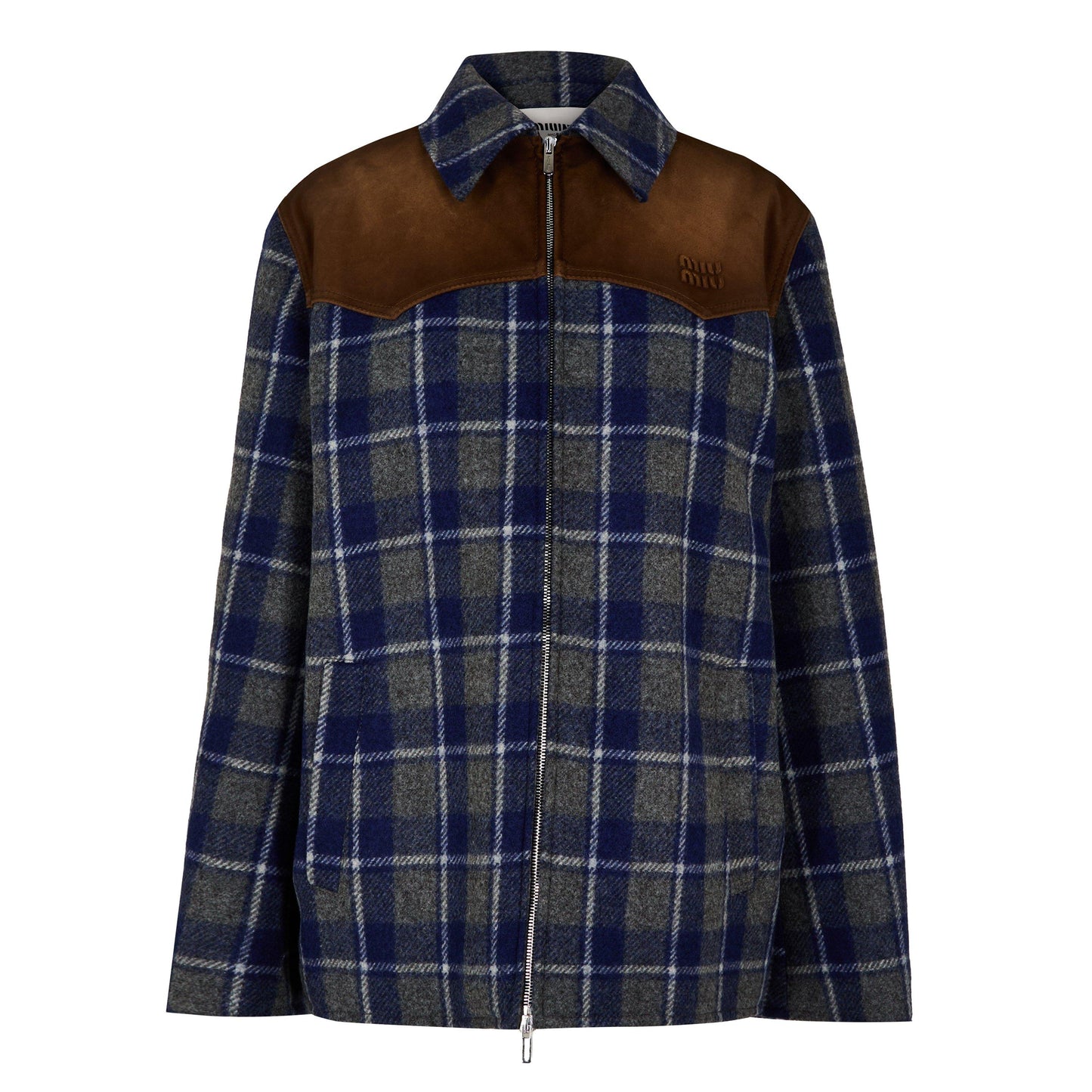 Miu Miu Women's Suede Check Overshirt