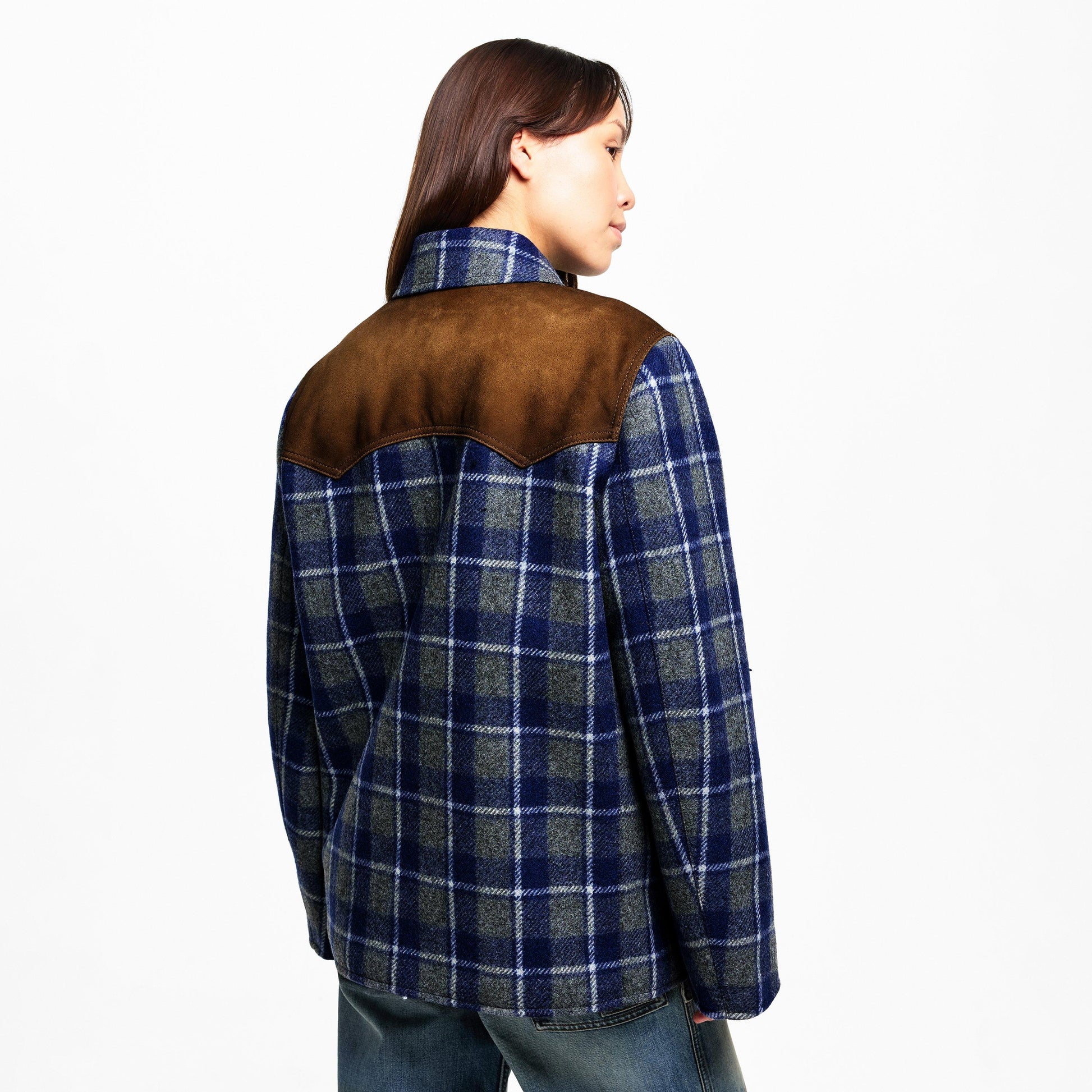 Miu Miu Women's Suede Check Overshirt