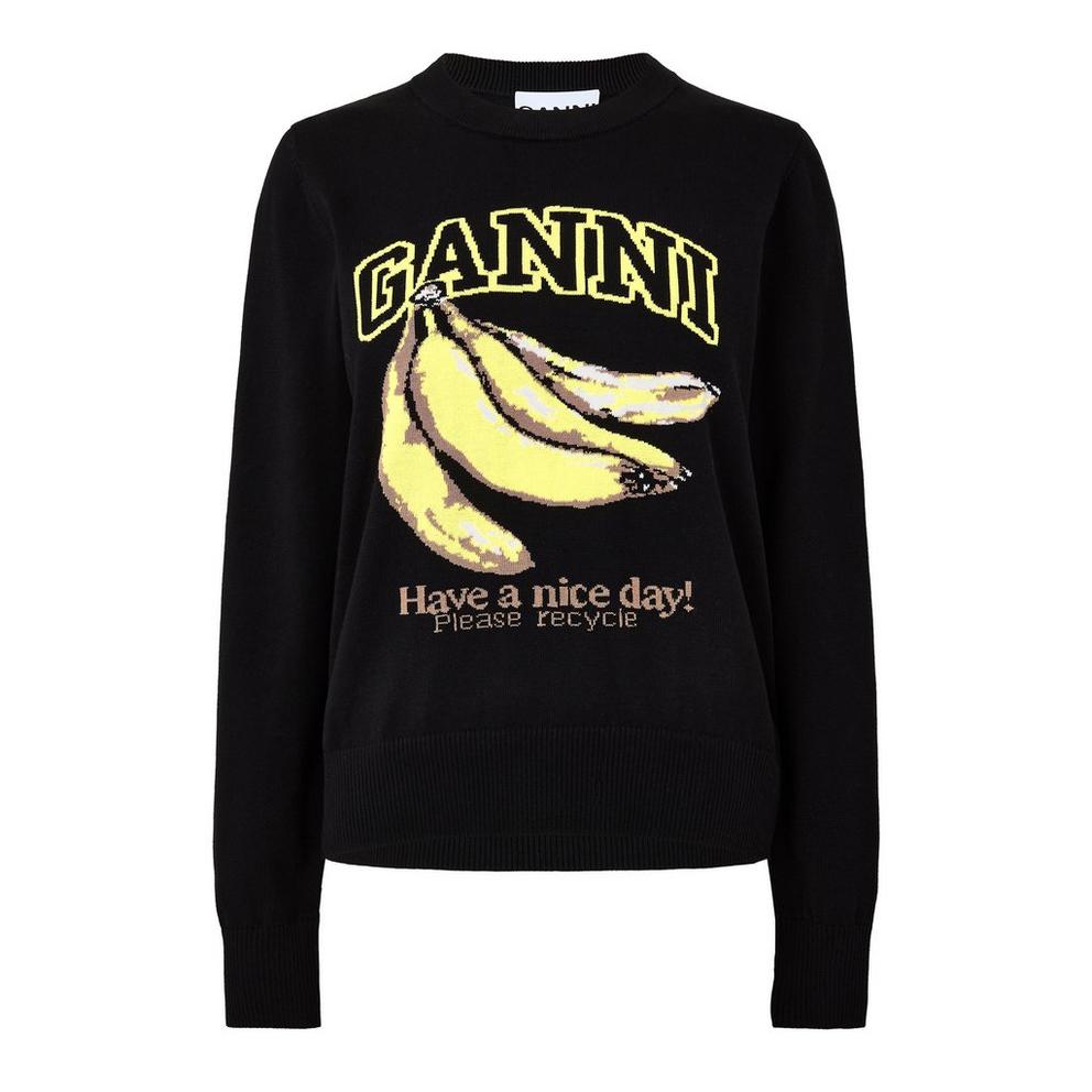 Ganni Women's Graphic Sweater Crew Sweatshirt