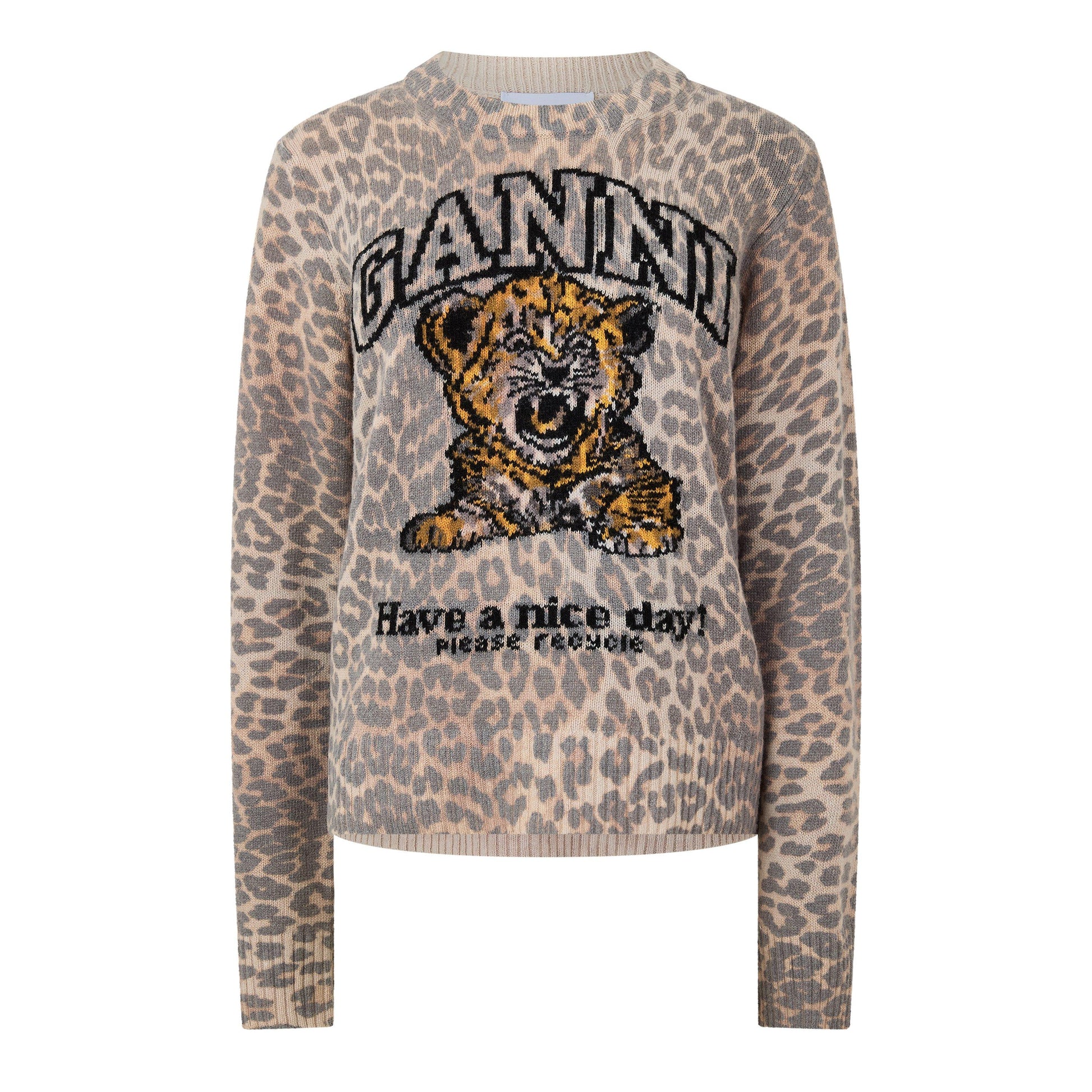 Ganni Women's Wool Sweater Crew Sweatshirt