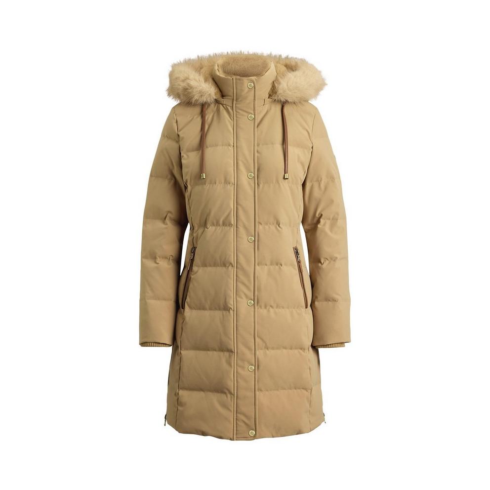 Lauren by Ralph Lauren Womens Faux Fur Hood Medium Puffer Jacket