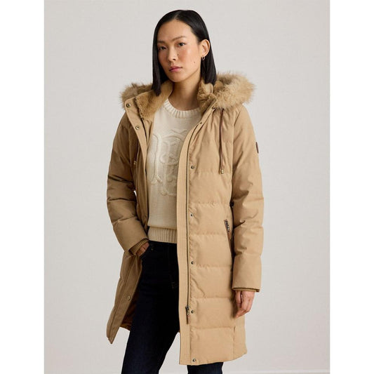 Lauren by Ralph Lauren Womens Faux Fur Hood Medium Puffer Jacket