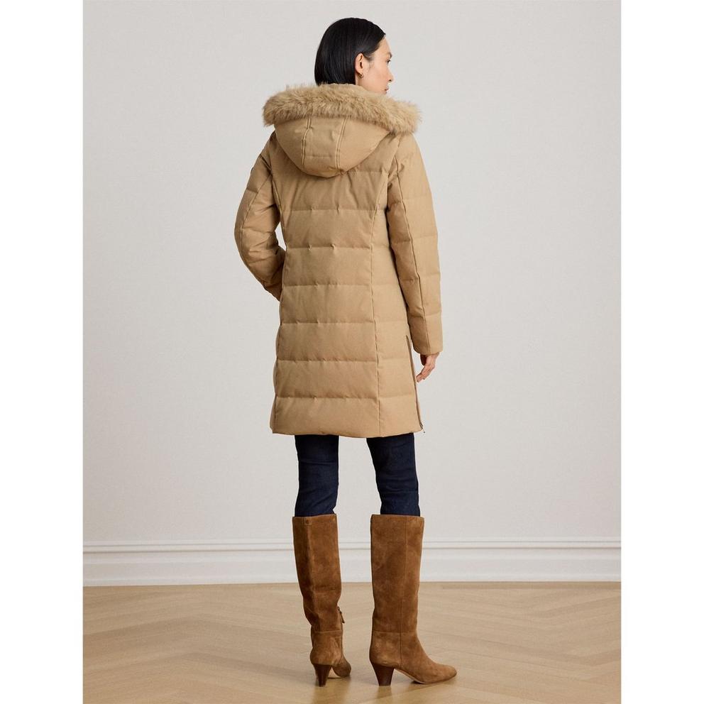 Lauren by Ralph Lauren Womens Faux Fur Hood Medium Puffer Jacket